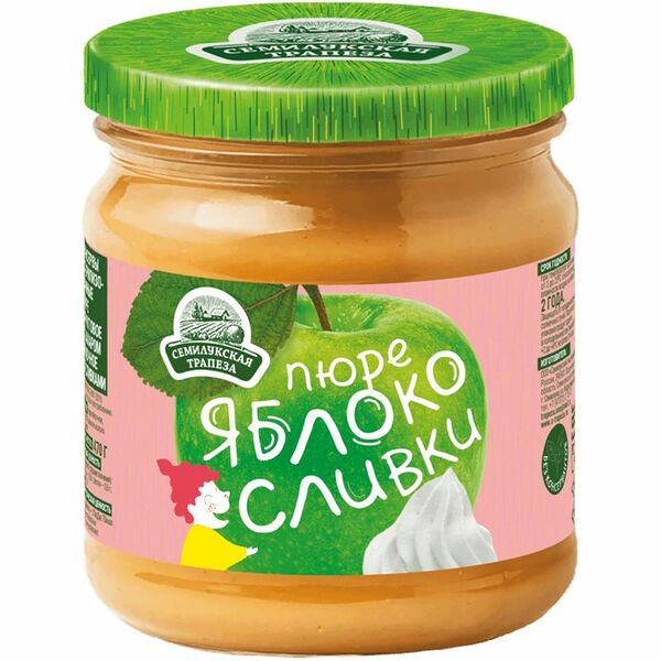 Пюре Семилукская Трапеза яблочное со сливками