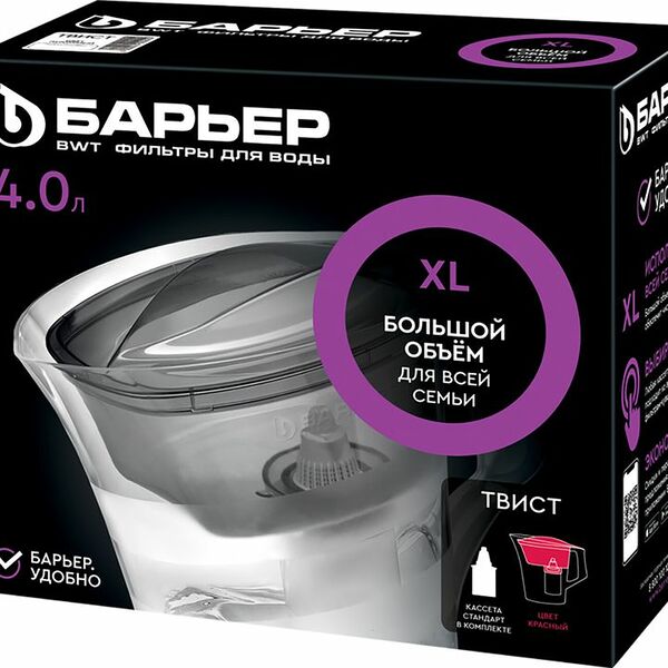 Фильтр-Кувшин Барьер Твист, красный