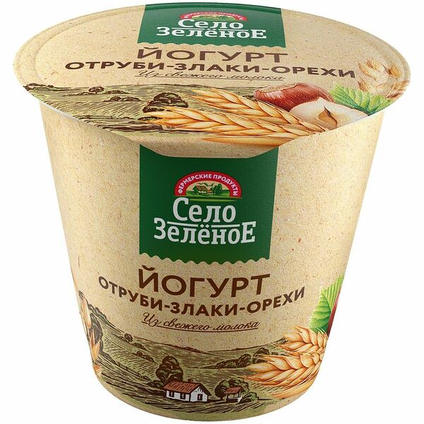 Йогурт Село Зелёное Отруби-Злаки-Орехи 3.5% 120г