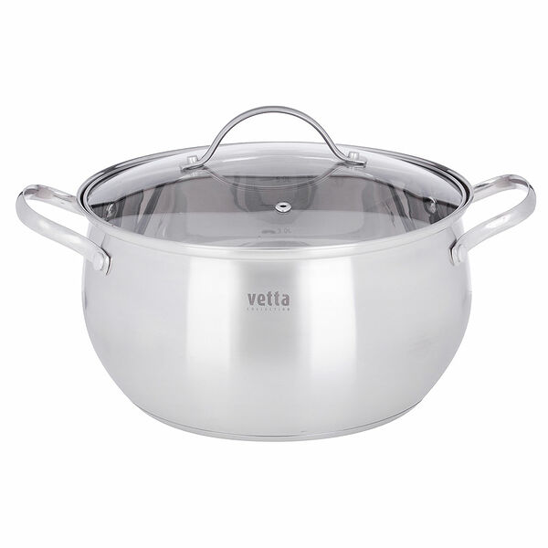 Vetta женева кастрюля 24х13,5см. 6,8л. со стекл. крышкой, индукция