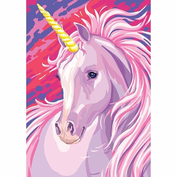 5299767 Алмазная вышивка с частичным заполнением 'Единорог' 15*21см