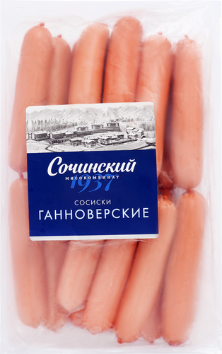 

Сосиски Сочинский мясокомбинат Ганноверские вареные, вес