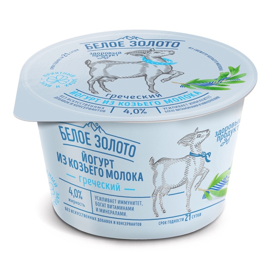 

Йогурт Белое Золото из козьего молока греческий 4% БЗМЖ 150 г