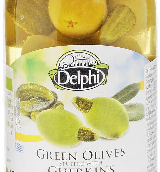 Оливки зеленые с корнишонами, Delphi