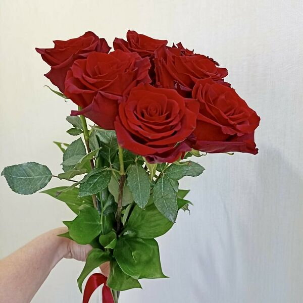 Классический букет из 7 красных роз