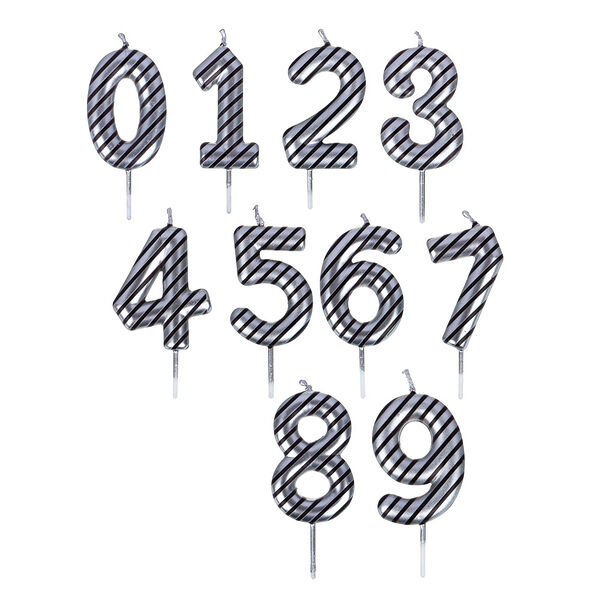 Свеча для торта Fntastic цифра (0-9), 5.8 см, цвет серебро с узором, парафин, пластик 