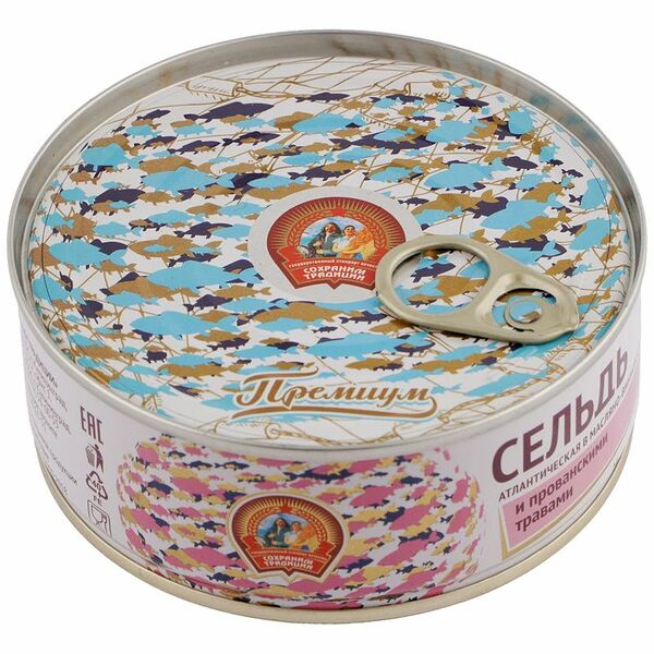 Сельдь атлантическая Сохраним Традиции в масляно-винном соусе с прованскими травами, 240г