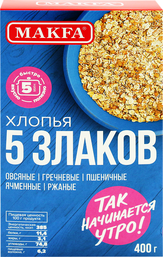 Хлопья мультизлаковые Makfa 5 злаков 400 г