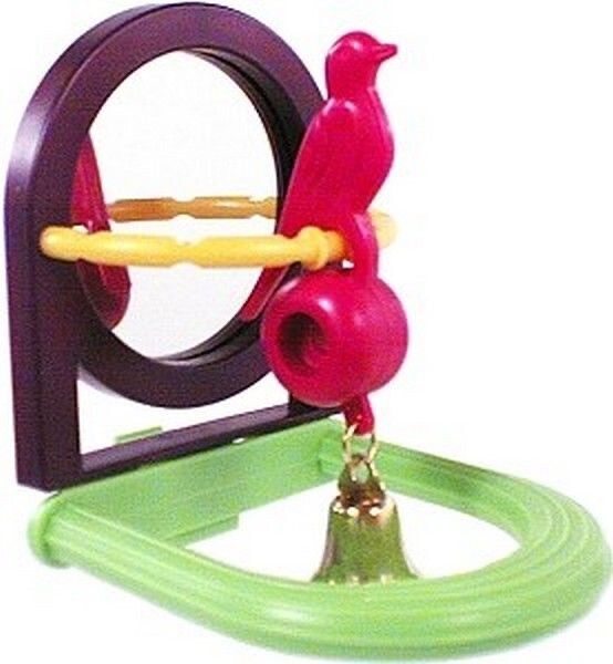 PENN-PLAX Игрушка для птиц Зеркало с птичкой и колокольчиком