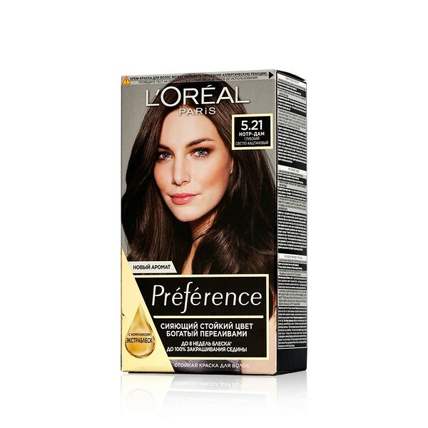 Краска для волос Loreal Paris recital Preference 5.21 Нотр-дам глубокий светло-каштановый