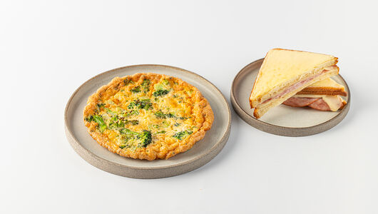 Комбо: Омлет с брокколи и Крок Месье