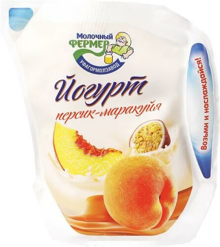 Йогурт Молочный фермер Персик-маракуйя 2.5% кувшин