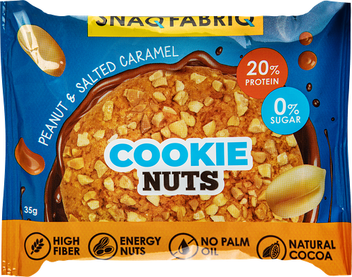Печенье протеиновое Snaq Fabriq Cookie Nuts глазированное Арахисовый десерт с соленой карамелью 35 г
