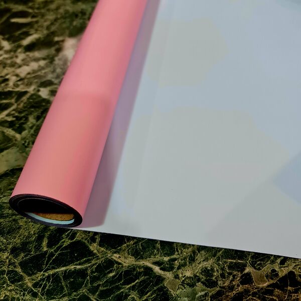 Плёнка матовая двухсторонняя розовый-голубой (1 метр)