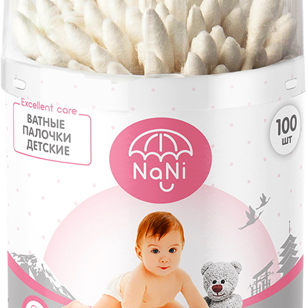 Ватные палочки детские Nani 100шт