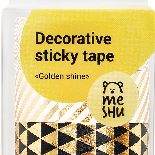 Набор лент клейких MESHU Golden shine, декоративные Арт. MS_36919 MS_36923, 4шт