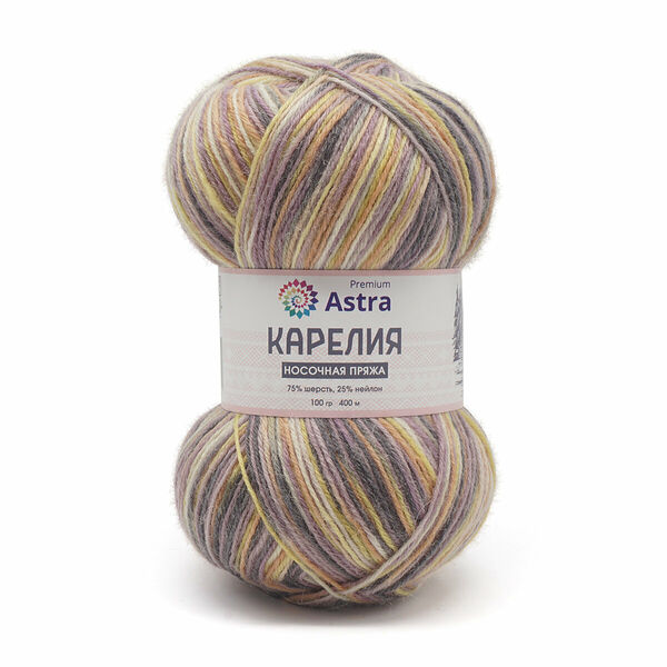 Пряжа Astra Premium 'Карелия' носочная (Karelia sock) 100гр 400м (75% шерсть, 25% нейлон)(1003),шт