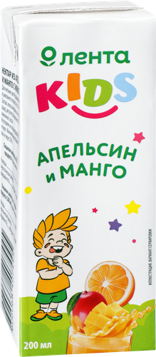 

Нектар Лента Kids из апельсинов и манго с мякотью, 200 мл
