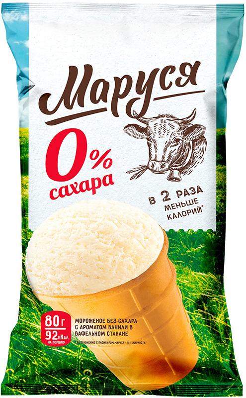 

Мороженое Маруся пломбир без сахара вафельный стаканчик, 80г