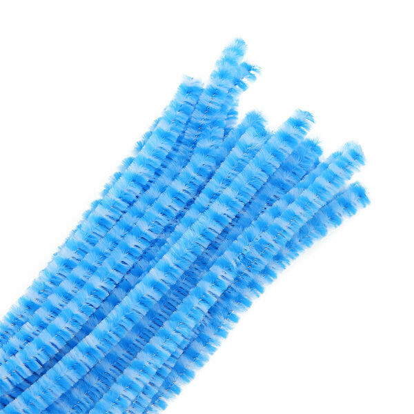 Проволока синельная двухцветная, 6мм*300мм, 30шт/упак, Astra&Craft(B-051белый/голубой)