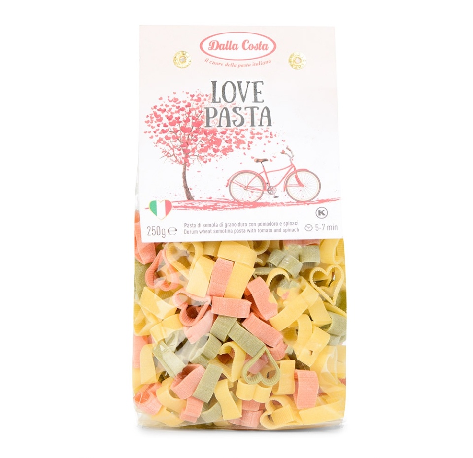 

Макаронные изделия Dalla Costa Сердечки 3-цветные 250 г