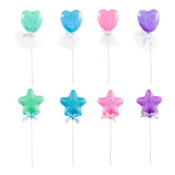 Fntastic декор для торта в виде сердца, звезды, пластик, бумага, 19 см, 2 дизайна, 4 цвета