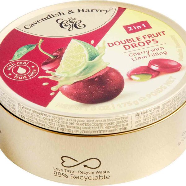 Леденцы Cavendish & Harvey со вкусом вишни/лайма с фруктовым жидким центром