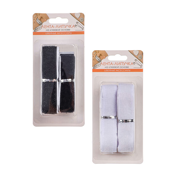 Лента-липучка на клеевой основе 2 цвета в ассортименте 1 шт 100 см