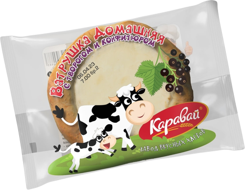 Ватрушка Каравай Домашняя с творогом и конфитюром 100 г