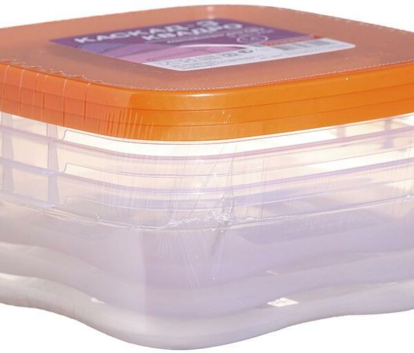 Набор контейнеров для Свч печей Каскад, цвет в ассортименте, 1.4л 3шт