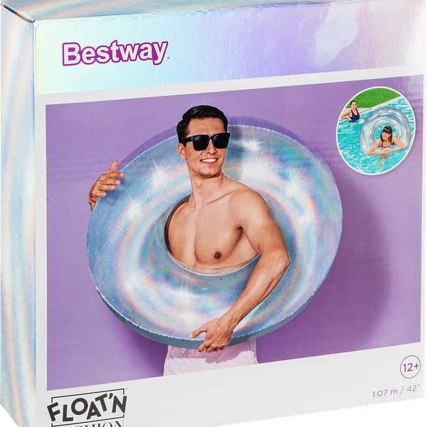 Круг надувной для плавания BESTWAY 94х94х24см, металлик, Арт. 36240