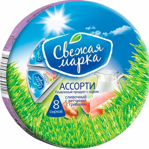 Сыр плавленый Свежая марка Ассорти 45%, 8 треугольников 130 г