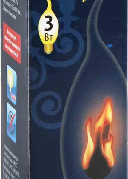 Лампа накаливания декоративная Uniel Декор E14 прозрачная, свеча на ветру, 3 Вт