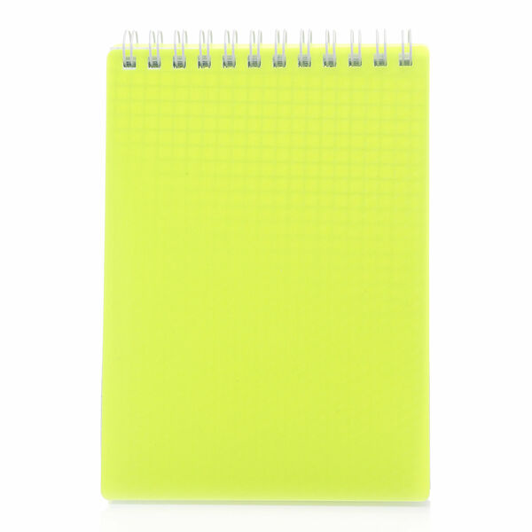 Блокнот ТМ Hatber А6, 80 листов в пластиковой обложке на гребне, жёлтый