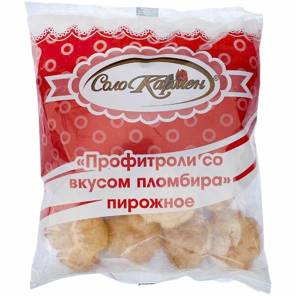 Пирожное СолоКармен Профитроли со вкусом пломбира 300 г
