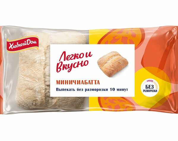 Миничиабатта Хлебный дом Легко и Вкусно 200г