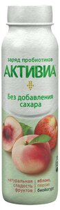 Биойогурт питьевой Активиа яблоко-персик, 2% в Магнит со скидкой –18%