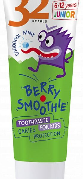 Зубная паста 32 Жемчужины детская Защита от кариеса Берри смузи 75г