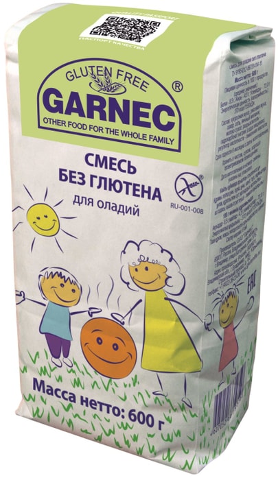 

Сухая смесь для оладий Гарнец без глютена 600г