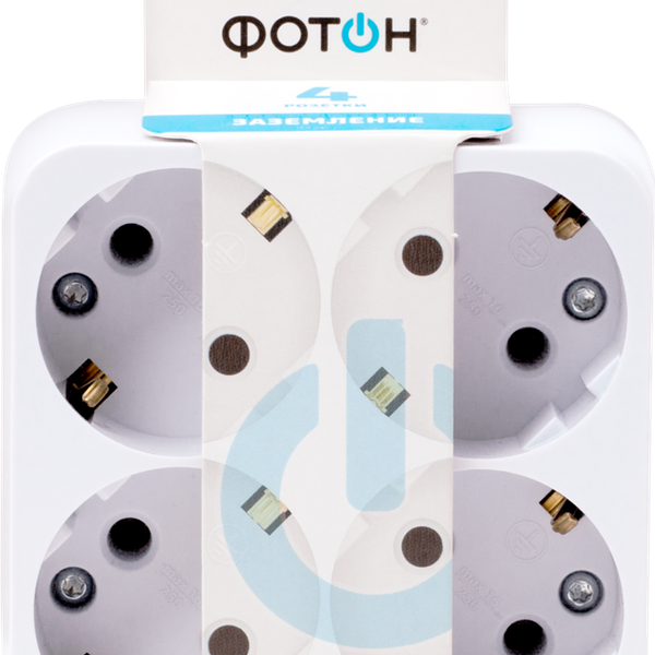 Разветвитель электрический Фотон Ам 16-4е, 16а с заземлением