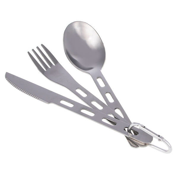 Руссо туристо набор 3 предмета: ложка, вилка, нож на карабине, сталь