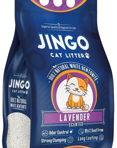 Комкующийся наполнитель Jingo Lavender для кошачьего туалета с ароматом лаванды 5л