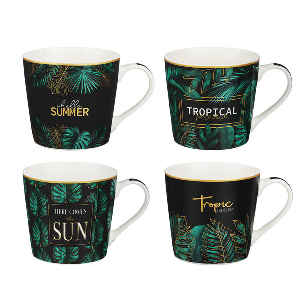 Millimi тропикана кружка, 390мл, фарфор, 4 дизайна