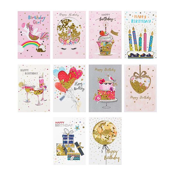 Открытка поздравительная с наполнителем, бумага, 10 дизайнов