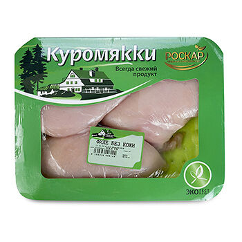 Филе куриное КУРОМЯККИ б/кожи охл. лоток вес