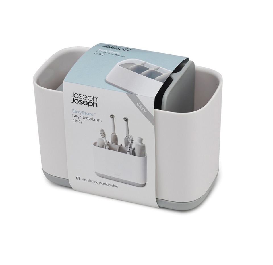 

Органайзер для зубных щеток EasyStore большой белый-серый Joseph Joseph 1 шт Китай