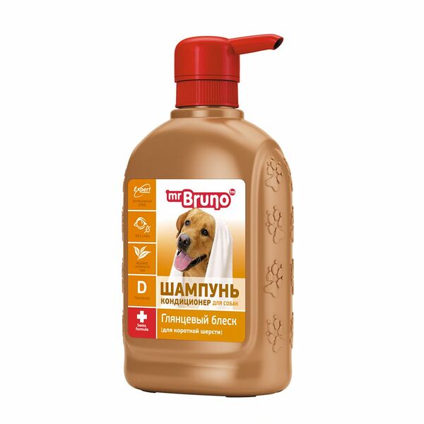 Шампунь-кондиционер Mr.Bruno Глянцевый блеск для короткошерстных собак 350 мл