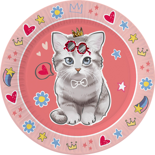 

Набор тарелок бумажных ND Play Котики на розовом 23 см 6 шт.