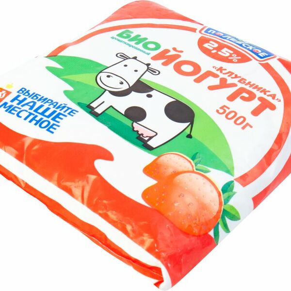 Биойогурт ПОЛЕВСКОЕ Клубника 2,5%, без змж