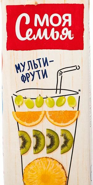 Напиток сокосодержащий Моя семья Мульти-Фрути мультифрукт 0.95л